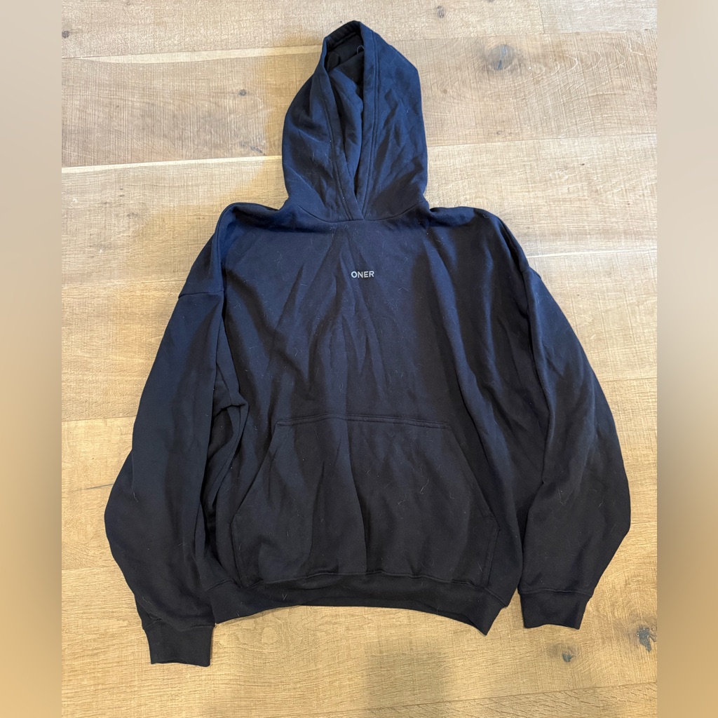 Oner Mid Weight Black Pullover Hoodie